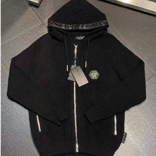  Áo Khoác Len Tăm Philipp Plein Logo qp Ngực Mũ ❤ Áo Khoát Len Dày Dặn Dáng Rộng Nam Nữ NA451 