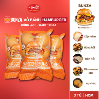Combo 3 Hamburger Bunza O'Smiles 420g/túi/6 bánh