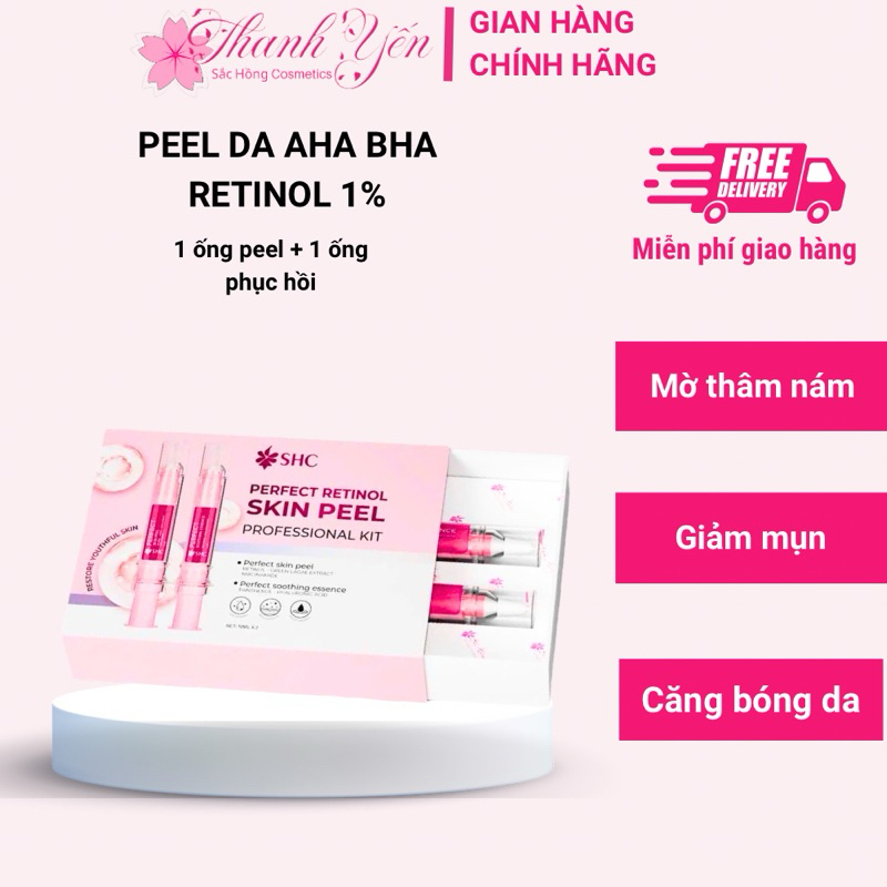 (XẢ HÀNG HSD 4/2027) Peel da vi tảo Sắc Hồng peel  AHA BHA Retinol kèm phục hồi hỗ trợ mờ nám tàn nh