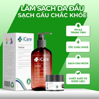 Combo Sản Phẩm Ezema 50 & Dầu Gội Sạch Gàu Antisol | Thương Hiệu iCare Pharma | Hỗ Trợ Trị Gàu Ngứa, Nấm Da Đầu Lâu Năm