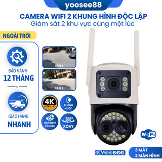 Camera Wifi Ngoài Trời Yoosee 2 Mắt/3 Mắt Kép, Ống Kính ZOOM, Hình Ảnh FHD, Đàm Thoại 2 Chiều