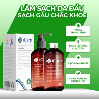 Combo Dermato 200 & Dầu Gội Sạch Gàu Antisol | Thương Hiệu iCare Pharma | Hỗ Trợ Phục Hồi Tóc Hư Tổn, Ngăn Ngừa Rụng Tóc
