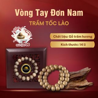 Vòng Tay Trầm Hương Đơn Nam 14li TramVN99 Tốc Lào Tự Nhiên