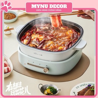 Nồi lẩu điện tháo rời Bear DHG-D40F3 dung tích 4L màu trắng xanh, mẫu mới 2024 .