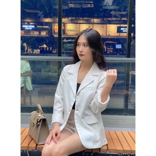 Áo khoác vest blazer nữ dáng suông 2 khuy chất vải cao cấp