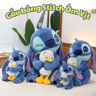 Gấu Bông Stitch Ôm Vịt ANVIHOME - Gấu Stich Dễ Thương Gấu Bông Stitch xanh, stitch hồng ôm tiểu kim