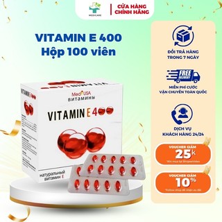 Viên uống VITAMIN E ĐỎ - Vitamin E400 - Vitamin E 400iu - Vitamin E 400 Hộp 100v