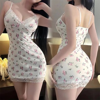 Váy ngủ hai dây đầm body hoa nhí đẹp quyến rũ sang trọng, kèm quần lọt khe - Sinni44