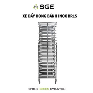 COMBO xe hong bánh 15 tầng + khay nướng bánh 40x60cm SGE chất liệu inox cao cấp