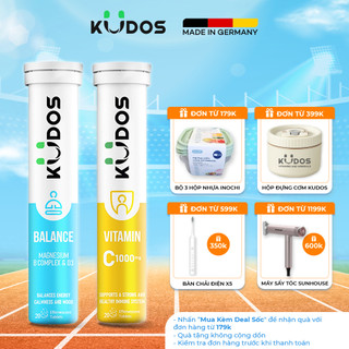 Combo viên sủi kudos balance + viên sủi kudos vitamin c 1000mg