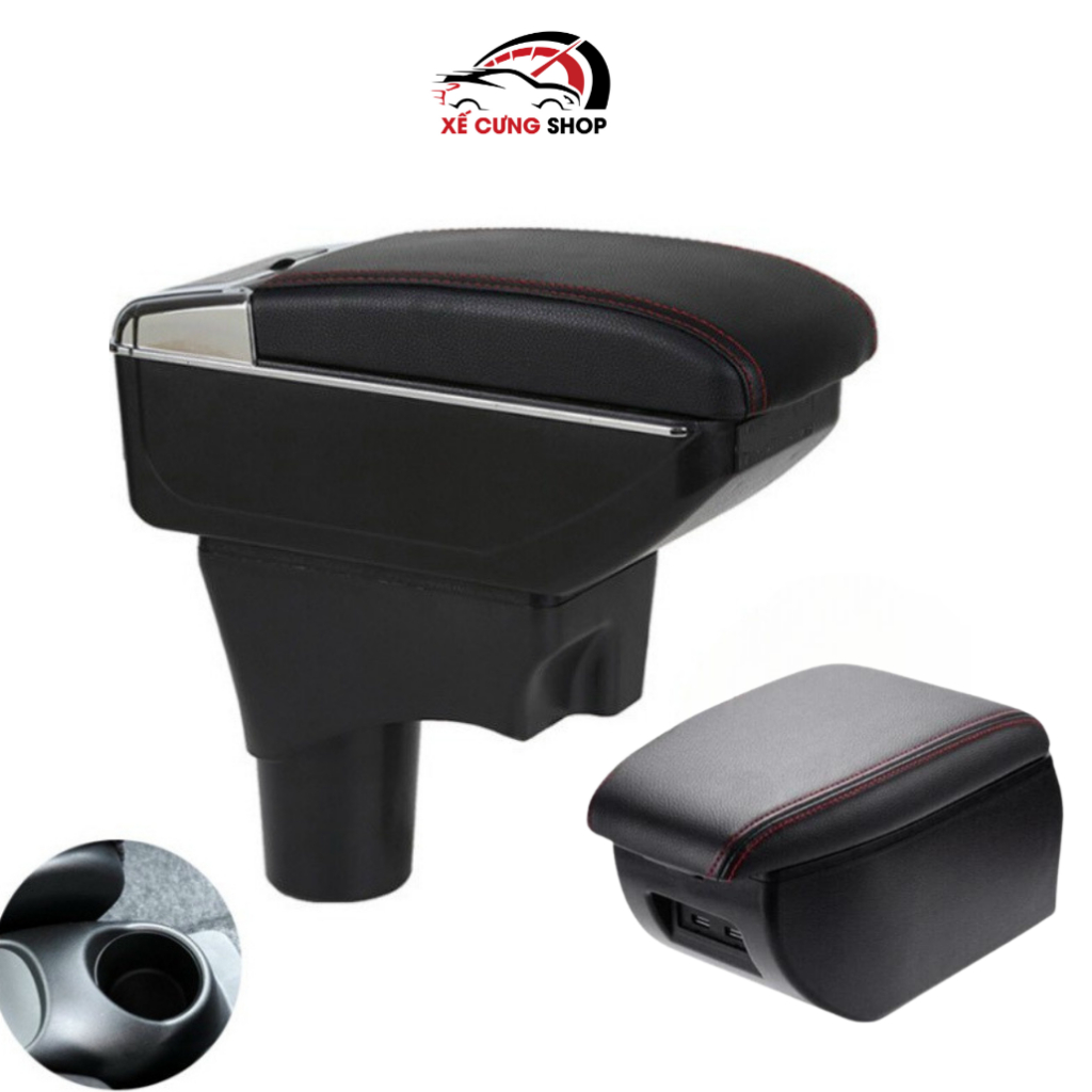 Hộp tỳ tay xe Vinfast VF5 cao cấp Màu đen có cổng sạc USB tiện lợi, lắp đặt dễ dàng