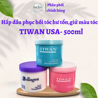 Hấp dầu TIWAN collagen thảo dược , giúp phục hồi tóc, giữ màu tóc nhuộm 500ml