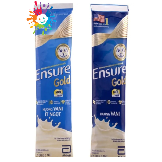 Sữa gói Ensure gold hương Vani, ít ngọt 60.6g