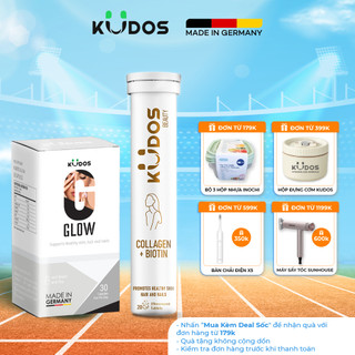 Combo thực phẩm bảo vệ sức khỏe - viên uống kudos glow 30 viên + viên sủi kudos collagen 20 viên