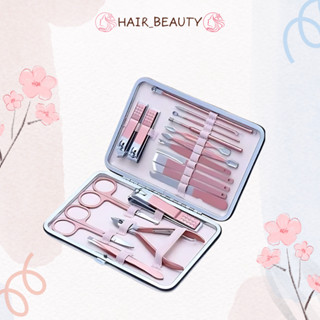Bộ dụng cụ bấm móng, cắt tỉa móng, làm đẹp 18 chi tiết, cao cấp bằng thép không gỉ nhỏ gọn ( Chính Hãng )