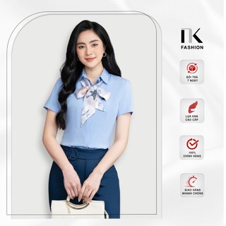 Áo sơ mi nữ cộc tay công sở kiểu dáng basic dáng ôm vải co giãn không nhăn NK Fashion NKSM2011007