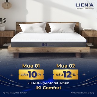 Trả góp 0% 12th - nệm cao su hybrid iki comfort liên á - nệm êm cao 18cm