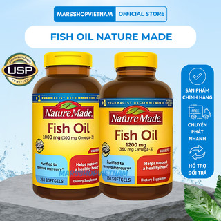 Viên uống dầu cá omega3 fish oil nature made 12000mg, fish oil nature made mỹ - marsshopvietnam