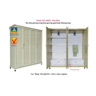 Tủ sắt quần áo lắp ráp trung hưng tslr18 288mx