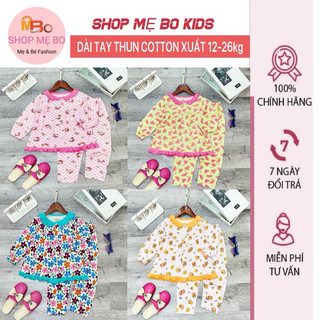 QUẦN ÁO TRẺ EM Sét ĐỒ BỘ BÉ GÁI thun cotton tay dài thu đông bánh bèo babydoll đáng yêu BB20
