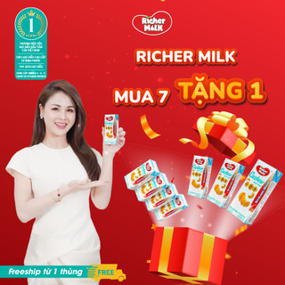 [DATE MỚI] Lốc Sữa Hạt Điều Không Đường Richer Milk 180ml (180ml x 4 hộp)