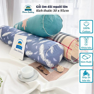 Ruột gối ôm dài cotton người lớn siêu mềm cao cấp dễ thương dài 95cm kèm áo gối ôm có dây kéo tiện lợi Otama Bedding