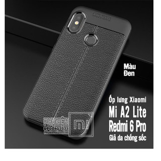Ốp lưng dẻo trong suốt cho xiaomi redmi 6 pro /mi A2 lite. Ốp dẻo đen giả da cho Redmi 6 Pro/ Mi A2 Lite