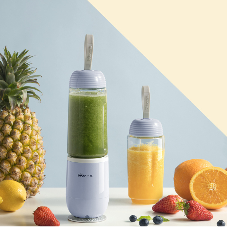 Máy xay sinh tố mini Bear LLJ-D04B1, xay trái cây, rau củ, thiết kế tinh xảo, nhỏ gọn
