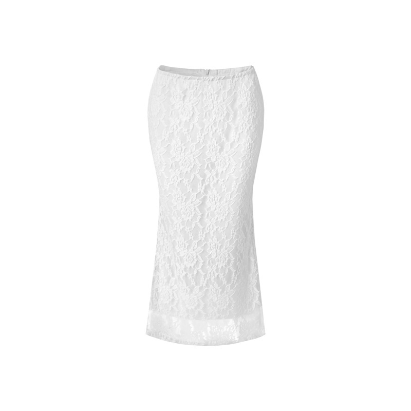 Váy Nữ Ren Trắng 67% Vải Cotton Form Bút Chì Ôm Body - LACY MACE SKIRT