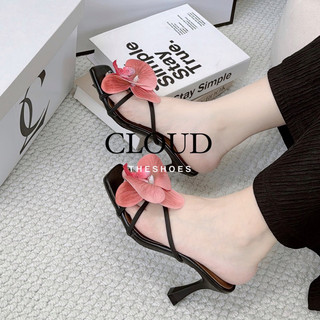 Giày cao gót 8cm dây thắt (tặng kèm hoa)