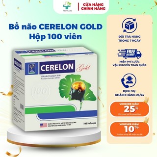 Bổ não Cerelon Gold Trắng - Giảm nhức đầu, hoa mắt, chóng mặt do rối loạn tiền đình - Hộp 100 viên