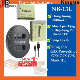 2PIN 1 SẠC KINGMA THAY THẾ CHO PIN CANON NB-13L