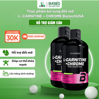 Thực phẩm bổ sung đốt mỡ l-carnitine + chrome biotechusa chai 500ml