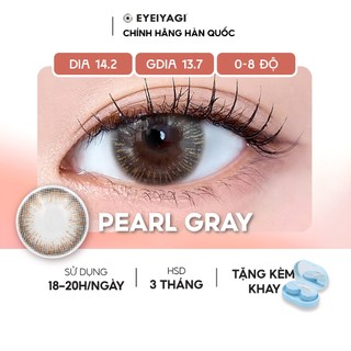 Kính áp tròng eyeiyagi lens nâu xám tây pearl gray cận 3 tháng độ cận 0-8 dia 14.2mm| lens chính hãng hàn quốc