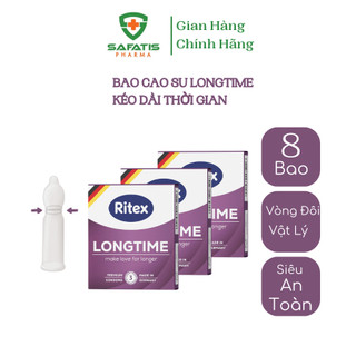 Combo 3 hộp Bao cao su Ritex Longtime kéo dài thời gian