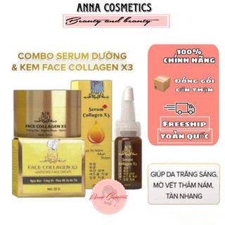 Combo Kem Face Đông Anh Collagen X3 và Serum Colagen X3 chính hãng Huỳnh Như