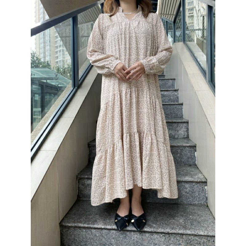 Đầm suông maxi dài tay