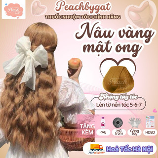 Thuốc nhuộm tóc NÂU VÀNG MẬT ONG không cần dùng thuốc tẩy tóc của Peachbygat , Peach bygat