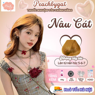 Thuốc nhuộm tóc NÂU CÁT không cần dùng thuốc tẩy tóc của Peachbygat , Peach bygat
