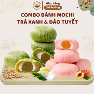 [Combo Siêu Hot] Bánh Mochi Mix Vị Trà Xanh Đào Tuyết Cela Food Không Đường Bánh Mochi Nhân Chảy Thơm Ngon Healthy
