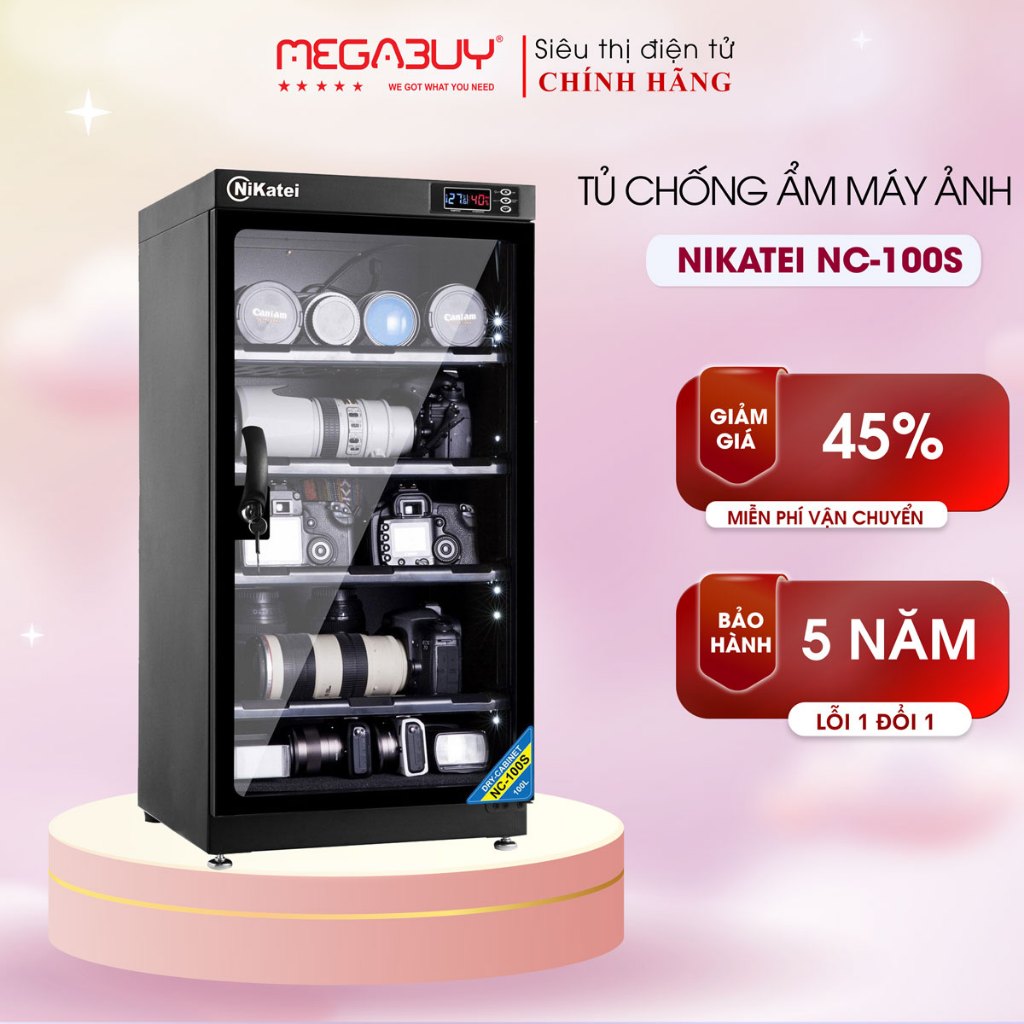 Tủ chống ẩm máy ảnh 100L nhập khẩu NIKATEI NC-100S, Tủ hút ẩm máy ảnh 100 lít Lens, ống kính, camera