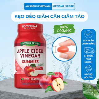 Kẹo dẻo giấm táo apple cinder vinegar 120 viên, kẹo dẻo giảm cân giấm táo an toàn - marsshopvietnam