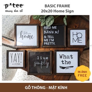 Khung ảnh gỗ 20x20 vintage - Decor trang trí nhà bếp,phòng ăn quán cà phê - Woodframe by P'Tee