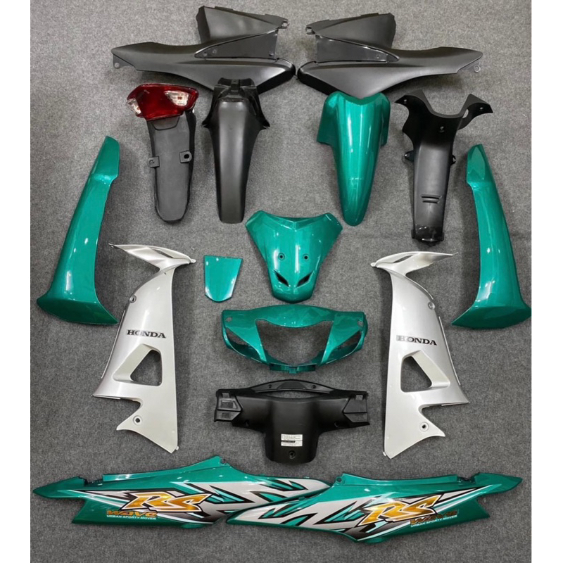 tem chế Wave Rs 100 màu xanh- Tem decal 3 lớp