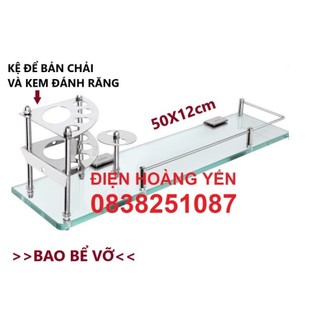 Kệ kiếng INOX 304- Kệ gương - Kệ nhà tắm để ly, bàn chải, kem đánh răng - Kệ nhà tắm