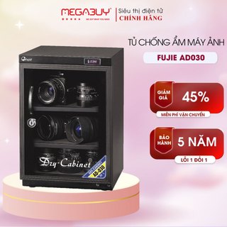 Tủ chống ẩm máy ảnh 30 Lít Fujie AD030 nhập khẩu, tủ hút ẩm bảo quản máy ảnh 30L 3 ngăn- Chính hãng bảo hành 5 năm
