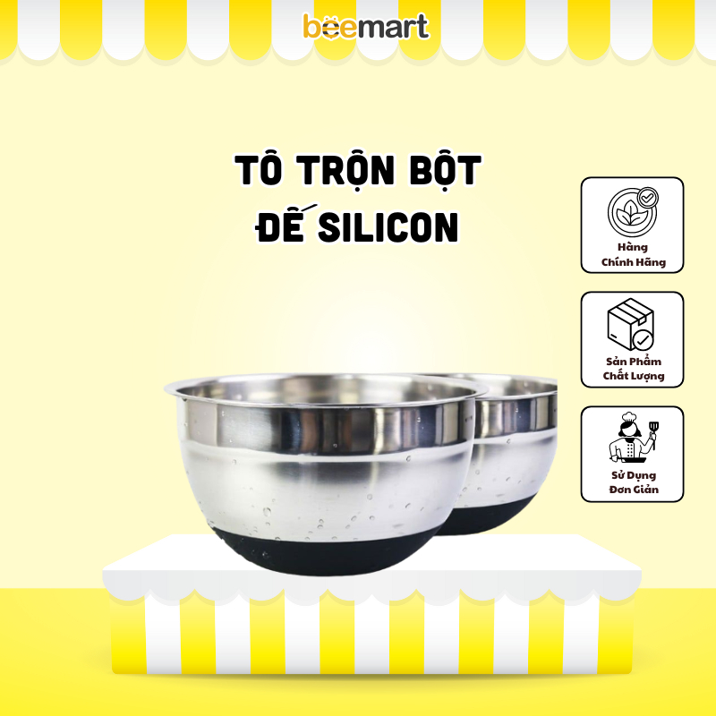 Tô Trộn Bột Inox Đế Silicon