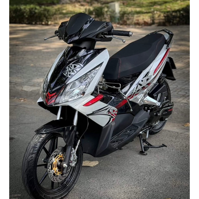 tem mẫu zin Ab thái 110 đời đầu trắng đen đỏ- tem decal 3 lớp