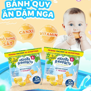 BÁNH QUY ĂN DẶM WHEN I GROW UP NGA BỔ SUNG SẮT, CANXI CHO BÉ 6M+