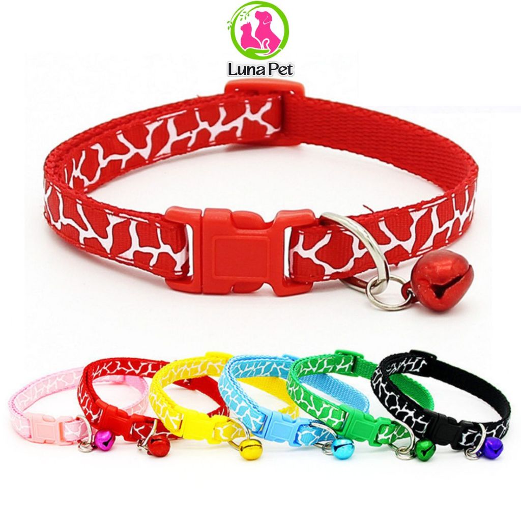 Vòng cổ lục lạc cho thú cưng hoạ tiết vân trắng LunaPet
